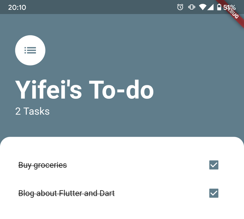Screenshot of my Flutter Android app